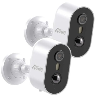 2 pack security camera, wireless outdoor. 1080 AI motion detection and color night vision.