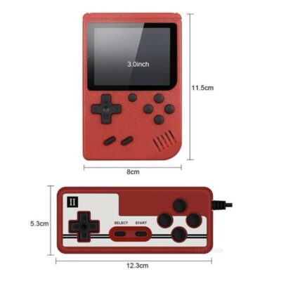 Red Retro video game console 8-bit 3.0 inch lcd screen. 400 games portable mini