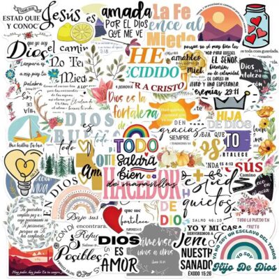 50 piezas de stickers cristiano, religioso, DIY frases de la Biblia en calcomanías