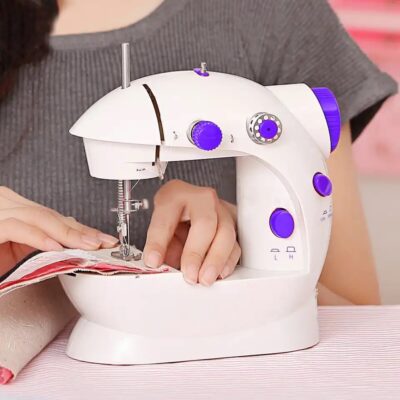 Household Sewing Machine Portable Electric Sewing Machines with Light and Speed Control for Beginner DIY Home Sewing Accessories