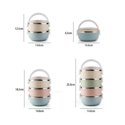 Stainless Steel Lunch Box Multilayer Food Portable.